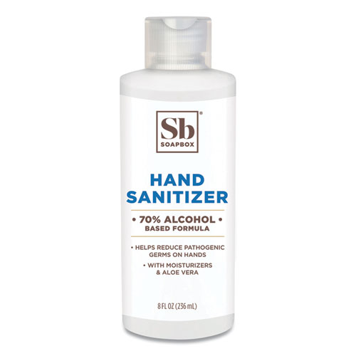 Soapbox Gel Hand Sanitizer, 8 oz Bottle with Dispensing Cap, Unscented