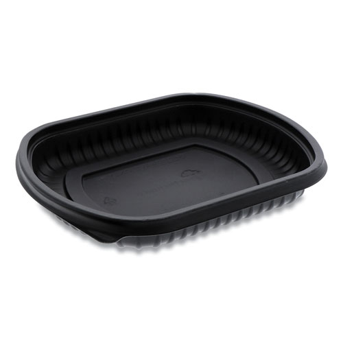 EarthChoice ClearView MealMaster Container, 16 oz, 8.13 x 6.5 x 1, Black, 252/Carton
