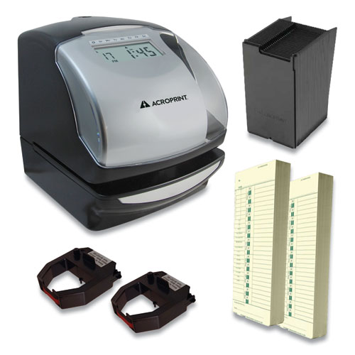 Image of Acroprint® Es900 Time Clock Bundle, Digital Display, Black