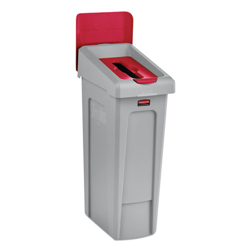 Image of Rubbermaid® Commercial Slim Jim Recycling Station Billboard, , Plastic, Red