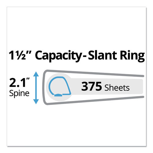 PROTECT AND STORE DURABLE VIEW BINDER WITH SLANT RINGS, 3 RINGS, 1.5" CAPACITY, 11 X 8.5, WHITE
