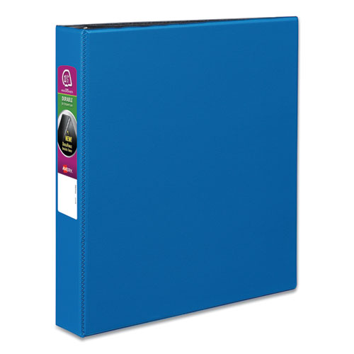 Avery® Durable Non-View Binder With Durahinge And Slant Rings, 3 Rings, 1.5" Capacity, 11 X 8.5, Blue