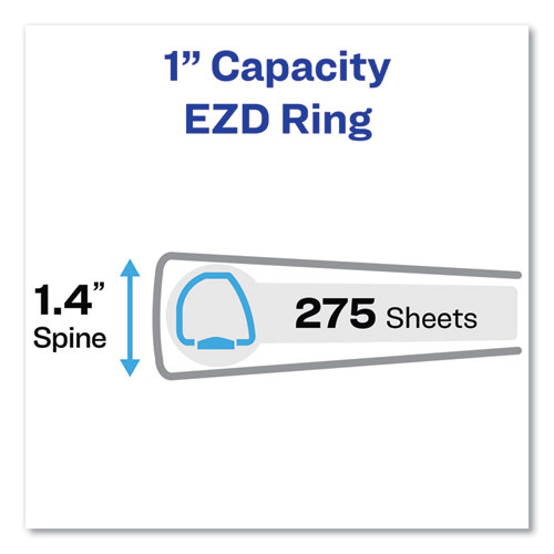 Image of Durable Non-View Binder with DuraHinge and EZD Rings, 3 Rings, 1" Capacity, 11 x 8.5, Black, (8302)