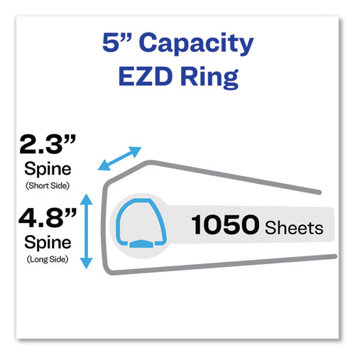Image of Avery® Durable Non-View Binder With Durahinge And Ezd Rings, 3 Rings, 5" Capacity, 11 X 8.5, Black, (8901)