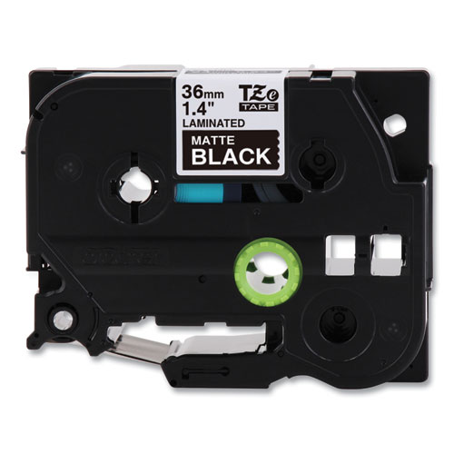 TZe Standard Adhesive Laminated Labeling Tape, 1.4" x 26.2 ft, White on Matte Black