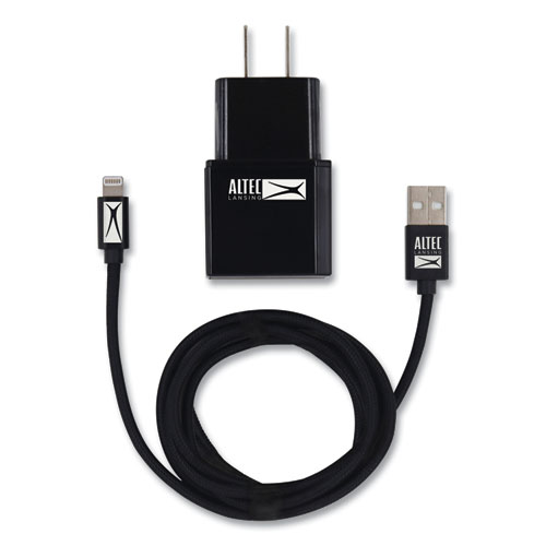 Fabric Lightning Charging Cable, 3 ft, Black
