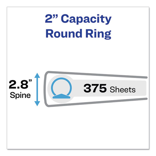 Showcase Economy View Binders with Slant Rings, 3 Rings, 2" Capacity, 11 x 8.5, White