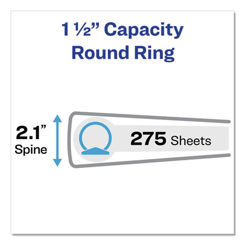 Image of Showcase Economy View Binder with Round Rings, 3 Rings, 1.5" Capacity, 11 x 8.5, White