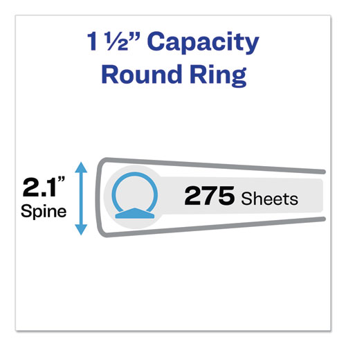 Image of Avery® Economy View Binder With Round Rings , 3 Rings, 1.5" Capacity, 11 X 8.5, White, (5726)