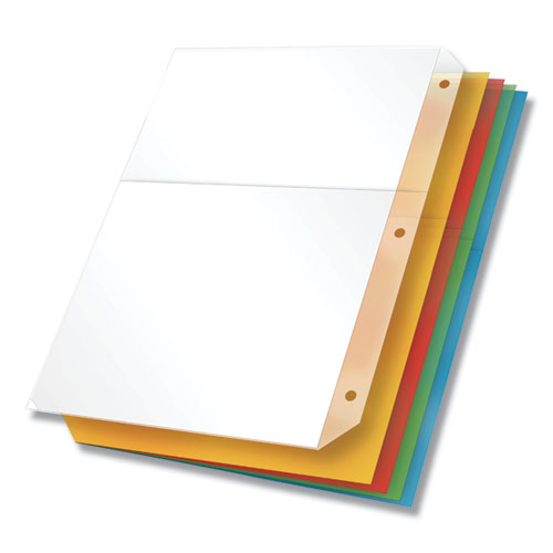 Cardinal® Poly Ring Binder Pockets, 8.5 x 11, Assorted Colors, 5/Pack