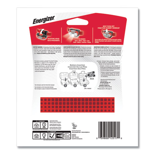 Image of LED Headlight, 3 AAA Batteries (Included), Red