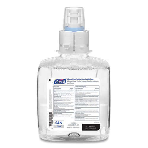 PURELL® Green Certified Advanced Refreshing Foam Hand Sanitizer, For CS6, 1,200 mL, Fragrance-Free, 2/Carton