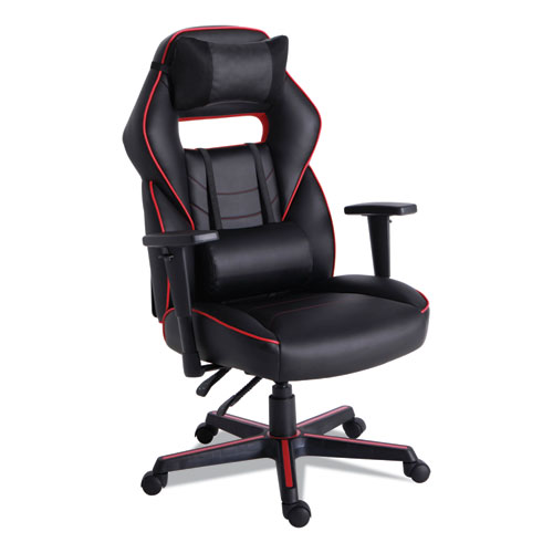 Image of Racing Style Ergonomic Gaming Chair, Supports 275 lb, 15.91" to 19.8" Seat Height, Black/Red Trim Seat/Back, Black/Red Base