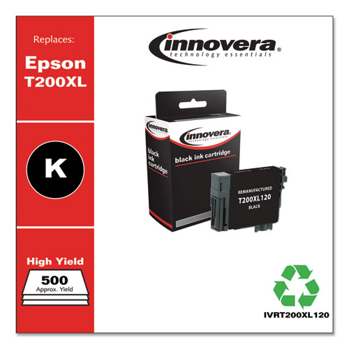 REMANUFACTURED BLACK HIGH-YIELD INK, REPLACEMENT FOR EPSON T200XL (T200XL120), 500 PAGE-YIELD