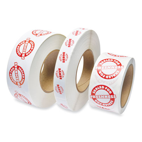 Iconex™ Tamper Seal Label, 0.75 x 7, Red/White, 500/Roll, 4 Rolls/Carton