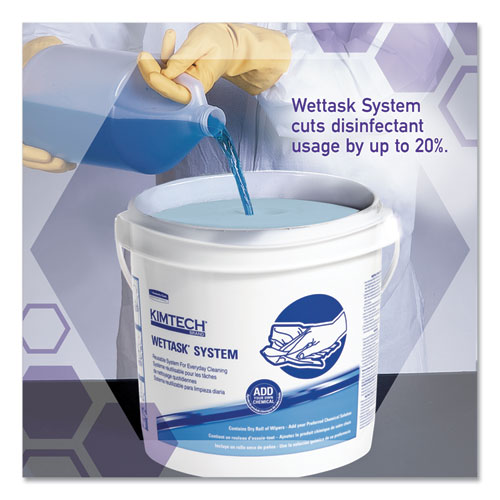 Wipers for the WETTASK System, Quat Disinfectants and Sanitizers, 6 x 12, 140/Roll, 6 Rolls/Carton