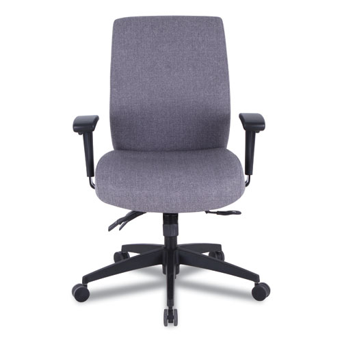 Image of Alera® Wrigley Series 24/7 High Performance Mid-Back Multifunction Task Chair, Supports Up To 275 Lb, Gray, Black Base