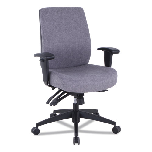 Image of Alera Wrigley Series 24/7 High Performance Mid-Back Multifunction Task Chair, Supports Up to 275 lb, Gray, Black Base