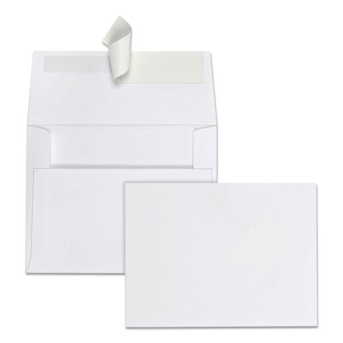 Quality Park™ Greeting Card/Invitation Envelope, A-2, Square Flap, Redi-Strip Adhesive Closure, 4.38 X 5.75, White, 100/Box