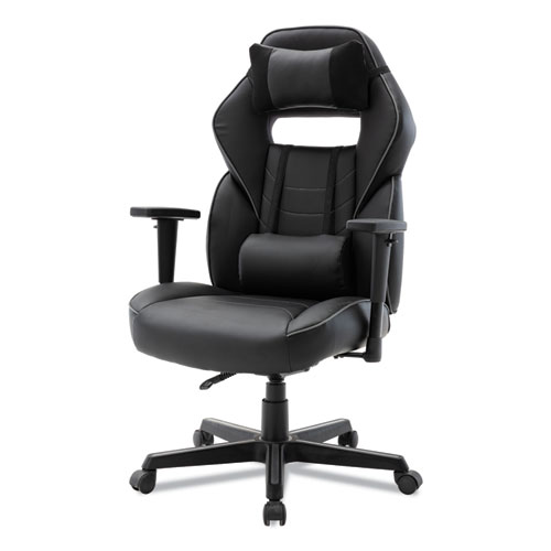 Image of Alera® Racing Style Ergonomic Gaming Chair, Supports 275 Lb, 15.91" To 19.8" Seat Height, Black/Gray Trim Seat/Back, Black/Gray Base