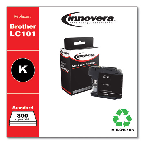 COMPATIBLE BLACK INK, REPLACEMENT FOR BROTHER LC101BK, 300 PAGE-YIELD
