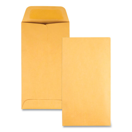 Quality Park™ Kraft Coin And Small Parts Envelope, #7, Square Flap, Gummed Closure, 3.5 X 6.5, Brown Kraft, 500/Box