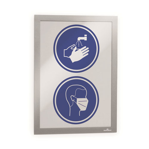 Image of Durable® Duraframe Sun Sign Holder, 8.5 X 11, Silver Frame, 2/Pack