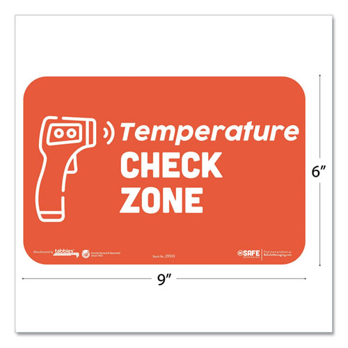Image of Tabbies® Besafe Messaging Education Wall Signs, 9 X 6,  "Temperature Check Zone", 3/Pack