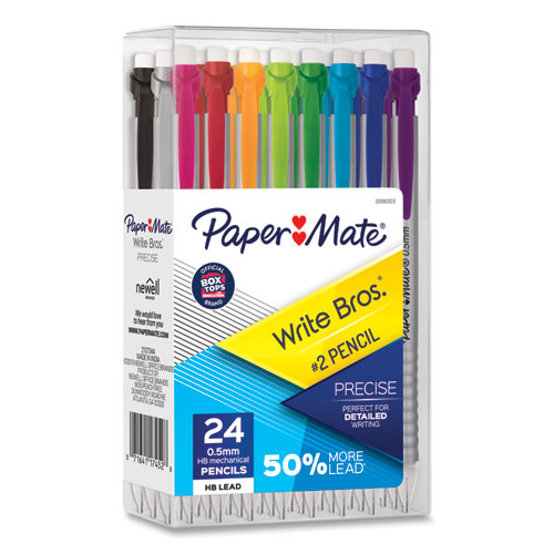 Erasable Color Pencil Set, 3.3 mm, 2B (#1), Assorted Lead/Barrel Colors, 24/Pack | Bulk Order of 2 Boxes