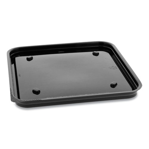 Recycled Plastic Container, 6 x 6 Brownie Container, 7.5 x 7.5 x 0.56, Black, 195/Carton