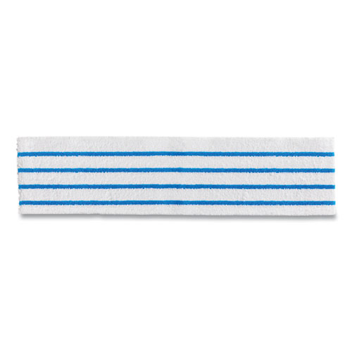 Image of Disposable Microfiber Pad, 4.75 x 19, White/Blue Stripes, 50/Pack, 3 Packs/Carton