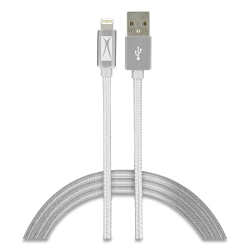 Fabric Lightning Charging Cable, 6 ft, White