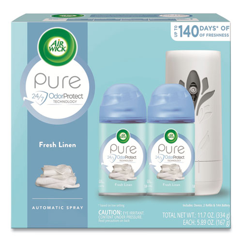 Air Wick® Freshmatic Ultra Automatic Starter Kit, 5.94 x 3.31 x 7.63, White, Fresh Waters, 4/Carton