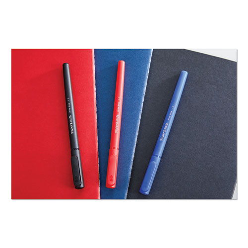 Write Bros. Grip Ballpoint Pen, Stick, Medium 1 mm, Black Ink, Black Barrel, Dozen