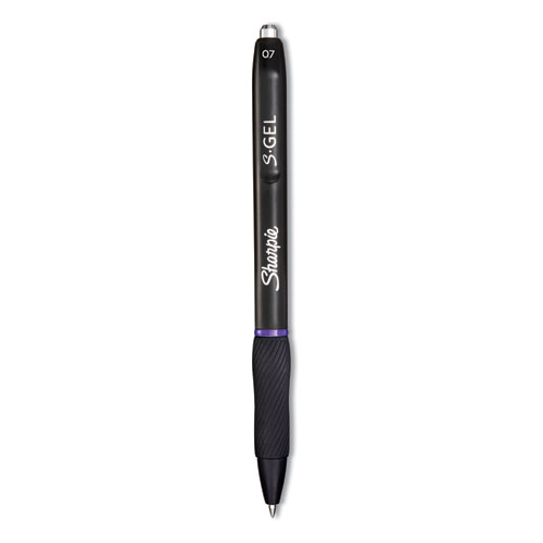 Sharpie® S-Gel™ S-Gel High-Performance Gel Pen, Retractable, Medium 0.7 mm, Purple Ink, Black Barrel, Dozen