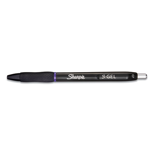 Image of S-Gel High-Performance Gel Pen, Retractable, Medium 0.7 mm, Purple Ink, Black Barrel, Dozen