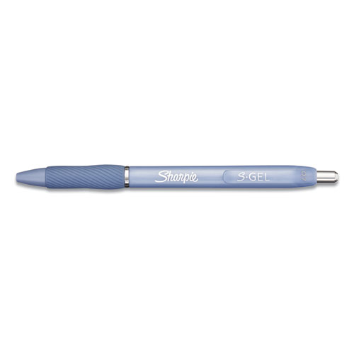 Image of S-Gel Fashion Barrel Gel Pen, Retractable, Medium 0.7 mm, Black Ink, Frost Blue Barrel, Dozen