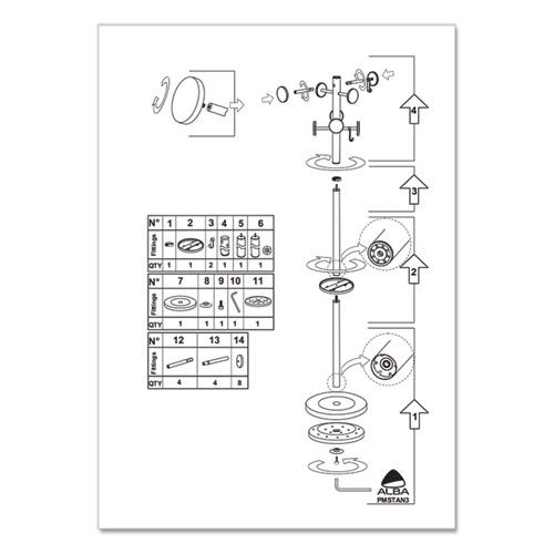 Stan3 Steel Coat Rack, Stand Alone Rack, Eight Knobs, 15w x 15d x 69.3h, Black