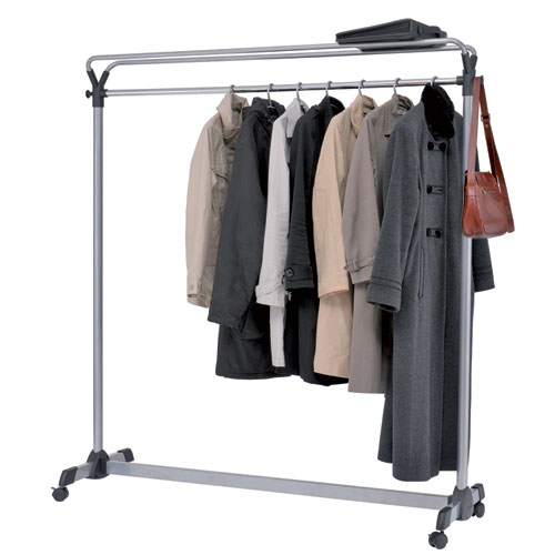 Image of Large Capacity Garment Rack, 63.5w x 21.25d x 67.5h, Black/Silver