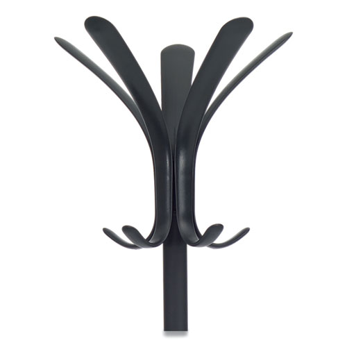 Image of CLEO Coat Stand, Stand Alone Rack, Ten Knobs, Steel/Plastic, 19.75w x 19.75d x 68.9h, Black