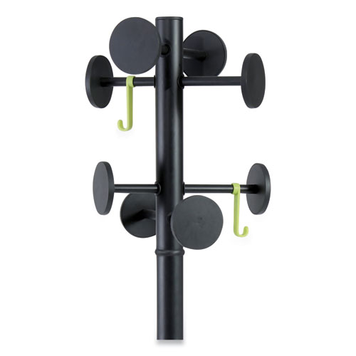 Image of Stan3 Steel Coat Rack, Stand Alone Rack, Eight Knobs, 15w x 15d x 69.3h, Black