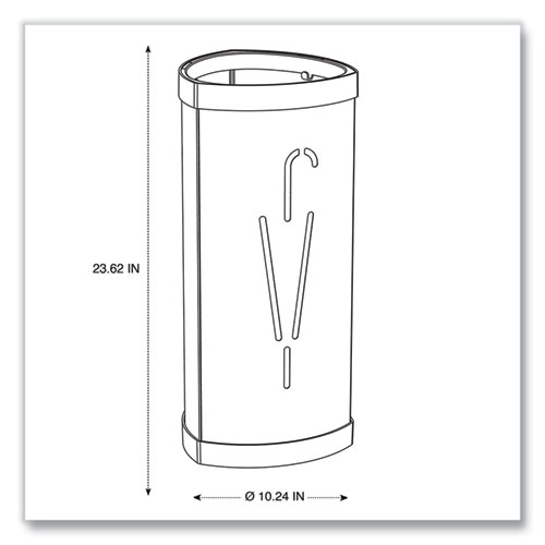 Triangular Umbrella Stand, Steel/Plastic, 10.25w x 10.25d x 23.67h, Black