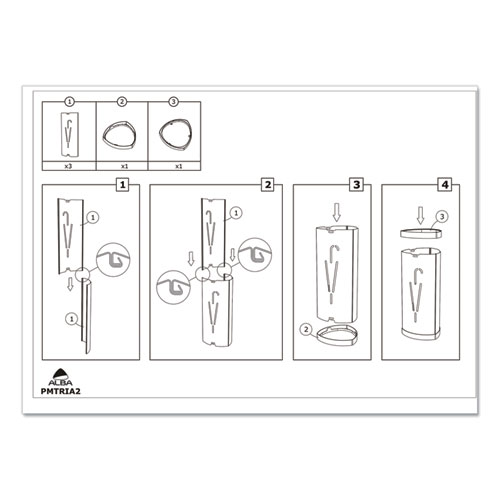 Image of Alba™ Triangular Umbrella Stand, Steel/Plastic, 10.25W X 10.25D X 23.67H, Black