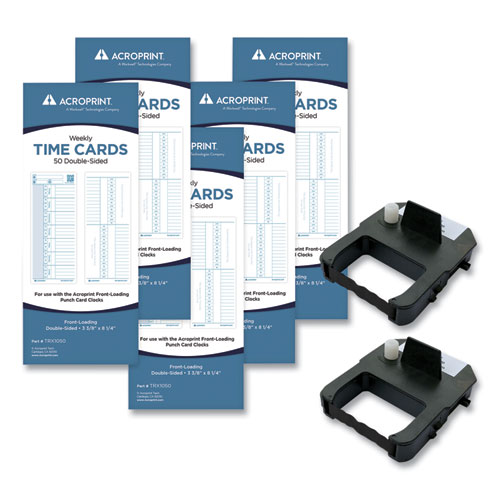 Acroprint® Exp250 Accessory Bundle, Weekly, Two Sides, 3.38 X 8.25