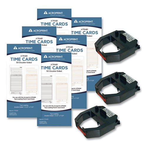 TXP300 Accessory Bundle, 3.5 x 7.5, Bi-Weekly/Weekly, Two-Sided, 300 Cards and 3 Ribbons/Kit