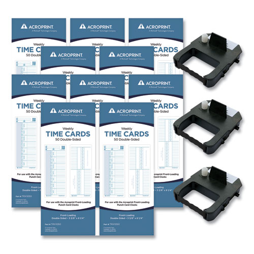 Image of Acroprint® Exp500 Accessory Bundle, Weekly, Two Sides, 3.38 X 8.25
