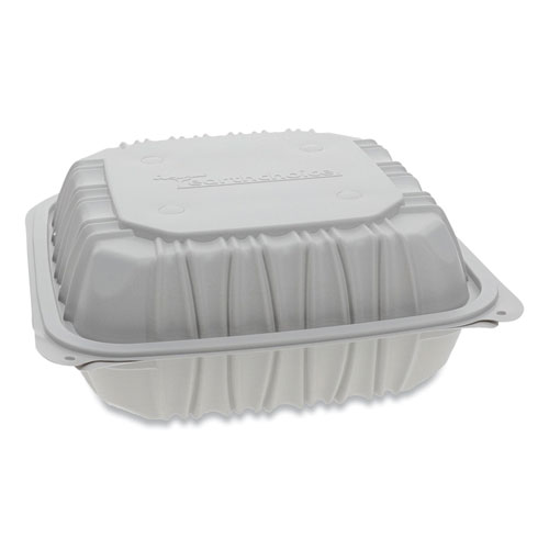 Pactiv Vented Microwavable Hinged-Lid Takeout Container, 9 x 6 x 3.1, White, 170/Carton