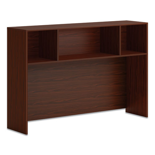 Mod Desk Hutch, 3 Compartments, 60w x 14d x 39.75h, Traditional Mahogany