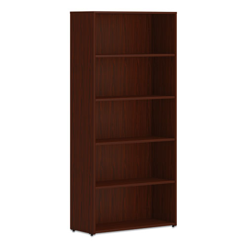 Mod Bookcase, Five-Shelf/4 Adjustable, 30w x 13d x 65h, Traditional Mahogany