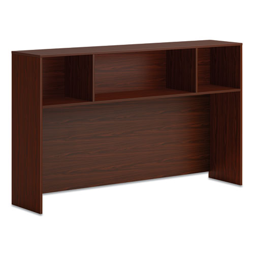 Mod Desk Hutch, 3 Compartments, 66w x 14d x 39.75h, Traditional Mahogany